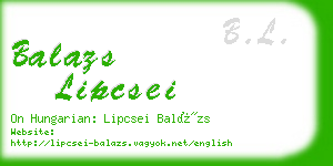 balazs lipcsei business card